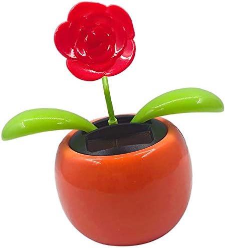 Solar Powered Dancing Flower Toy - Animated Dancer Car Decoration for Dashboard or Office Desk - Rose