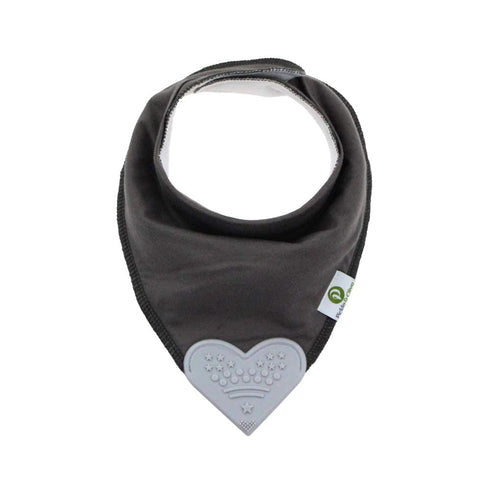 Set 4 Pickle & Olive Baby Bandana Teething Bibs with Attached Silicone Teether - Of -Solid Blues