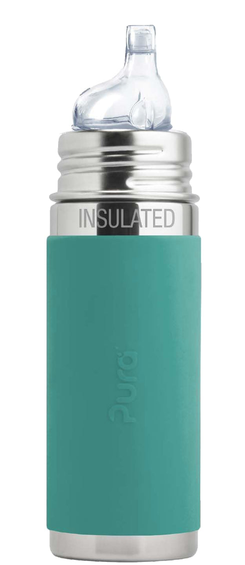 Pura Kiki 9oz/260ml Stainless Steel Insulated Sippy Bottle w/Sleeve, Plastic-Free, MadeSafe Certified,