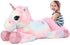 Tezituor 43in Giant Unicorn Plush Toy - Big Rainbow Pink Unicorn Stuffed Animal - Great Birthday Decorations