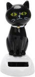 Black Solar Cat Toy Doll, Dancing Figure for Car Ornament, Solar Powered Desktop Decor Gift