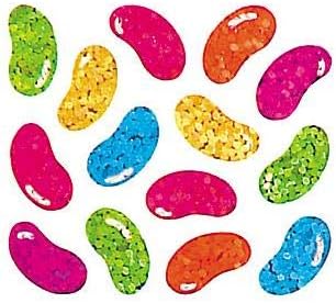 100 JILLSON & ROBERTS Bulk Roll Prismatic Stickers, Micro Jelly Beans - Repeats