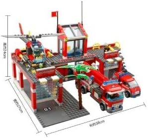 General Jim's Fire Station Multi Emergency Vehicle, 774 Piece Modular Building Block Bricks Toy