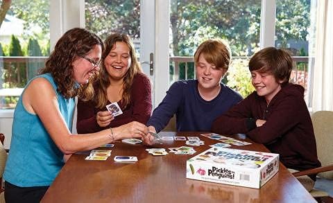 Outset 8+) Media - Pickles to Penguins Family Card Game - Quick Thinking, Crazy Picture Connection, Matching Game (Ages
