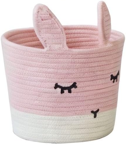 Cute Pink Bunny Toy & Storage Basket - Perfect for Nursery Decor