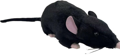 13" Soft Small Grey Rat Mouse Plush Toy Lifelike Mice Stuffed Animals Toys Dolls Gifts for Kids Pets (Black)