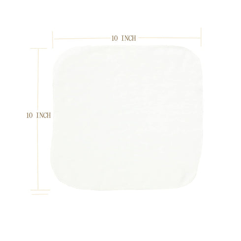 10 Pack Reusable Baby Washcloths - Soft Absorbent Organic Cotton Towel Face Wipes for Newborn Bath (White)