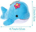 Blue Mini Ocean Animal Plush Decorations Creatures Stuffed Decorations Soft Plush Small Stuffed Animals Plush Keychain Decorations for Carnival Prizes Christmas Tree Birthday Party Decorations