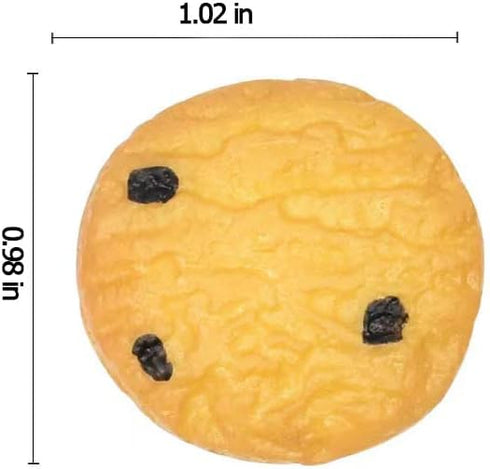 Aliotech 12PCS Mini Artificial Biscuits Fake Cookies Simulation Realistic Dessert Crackers for Home Kitchen Decor