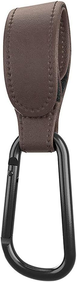 jojobasec Portable Stroller Hooks Adjustable PU Leather Clip Your Purse Shopping Diaper Bags