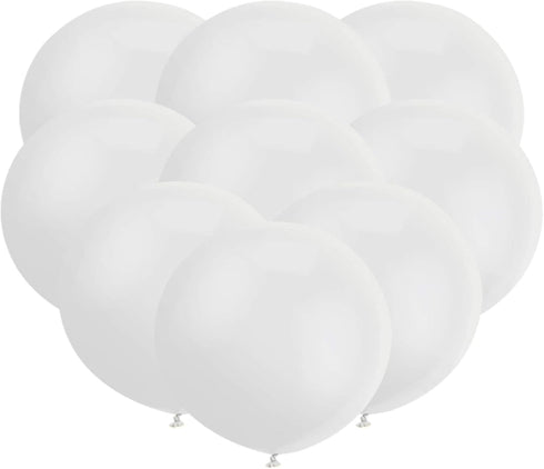 24pcs 18 Inch Big White Latex Balloons - Round Giant Jumbo Balloons for Photo Shoot & Party Decorations