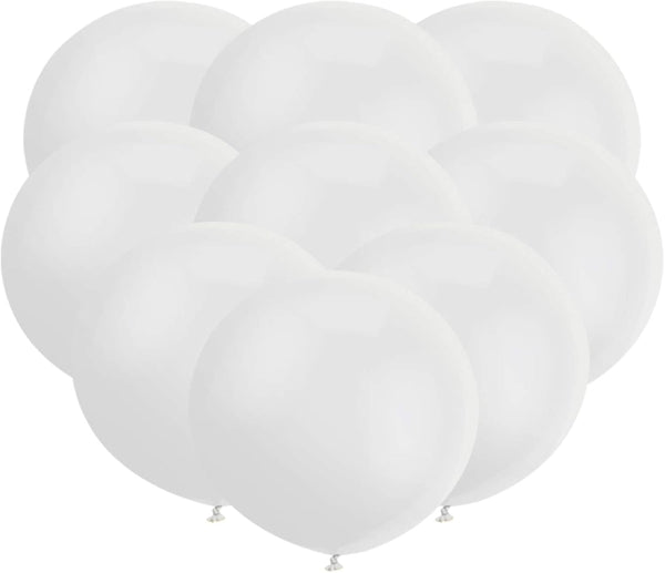 24pcs 18 Inch Big White Latex Balloons - Round Giant Jumbo Balloons for Photo Shoot & Party Decorations