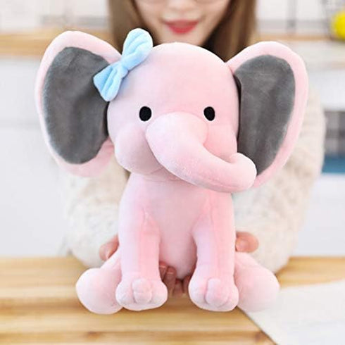 Stuffed Elephant Animal Plush Toy, 9 Inch (Pink)