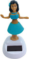 Blue Solar Powered Dancing Hula Girl - Dashboard Decorations, Swinging Bobbleheads Toy Collection for Auto Interior