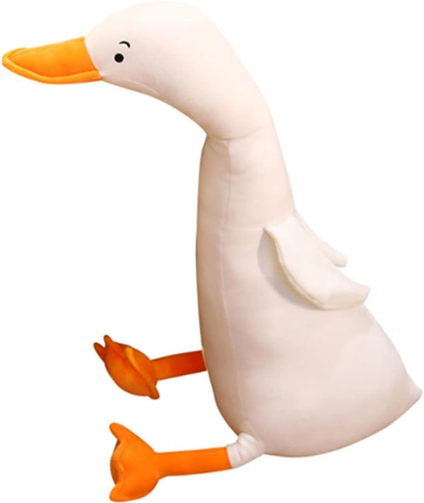 White Swan Stuffed Animal, Funny Duck Plush Doll, Soft Pillow Cushion Goose Toy Gifts for Kids, 25.6 Inches