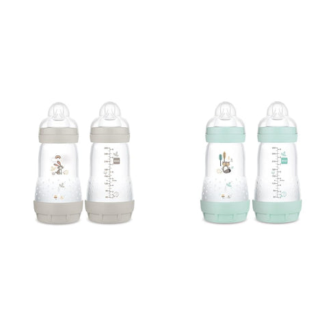 MAM Easy Start Matte Anti-Colic Baby Bottles, 9 oz (2 Count), Medium Flow