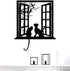 BIBITIME Tree Branch Fake Window Black Cats Wall Art Stickers - Vinyl Decals for Bedroom, Living Room & Nursery - 16.92
