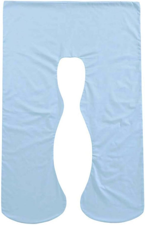 SHOWERORO U-Shape Pregnancy Pillow Case Soft Sky Blue Maternity Support Cover Washable