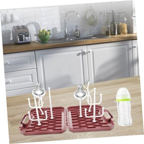 Generic Portable Foldable Bottle Drying Rack - Multi-Functional Drying Rack for Pacifiers, Breast Pumps, Sippy Cups