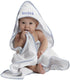 Fastasticdeal Custom Embroidered Personalized Cotton White w/Blue Bath Baby Hooded Towel