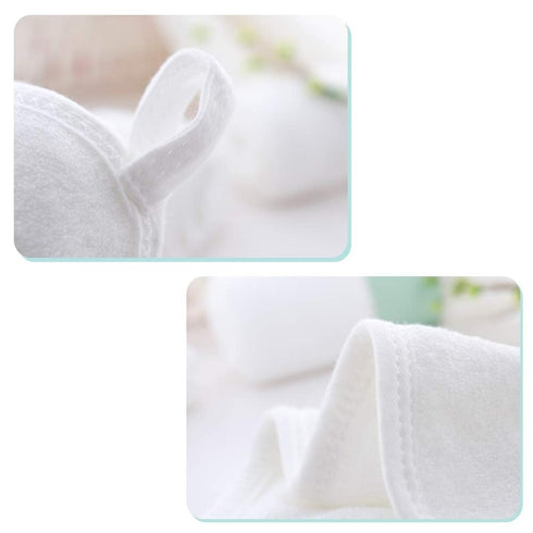 HIPHOP PANDA Baby Washcloths, 6 Pack - Rayon Made from Bamboo, 2 Layer Ultra Soft Absorbent Newborn Bath Towel - White