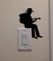 YINGKAI Cowboy Guitar Player Wall Decal Sticker, Black, Rustic Style, Reusable, Indoor Use