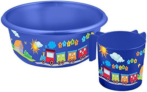 train design Children's Negel Vasser Wash Cup Set/Dark Blue