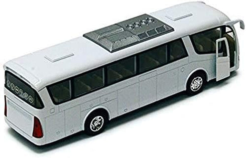 7" Kinsmart Coach Bus, White Die Cast Model Toy Car