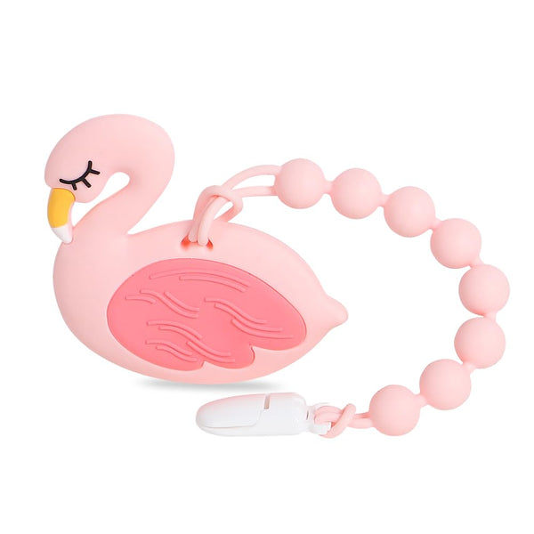Baby Teething Toys,Food Grade Silicone Teether with One-piece Pacifier Clip Holder,Baby Gift,Highly