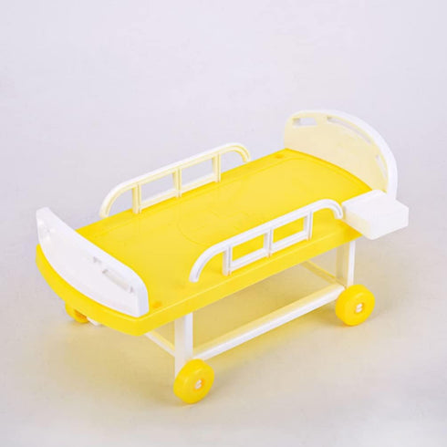 Toddmomy Dollhouse Hospital Bed, Infusion Bottle Toys, Mini Bed, Doctor Role Play Toys, Dollhouse Accessories for Kids
