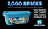 Brick Loot 1,000 Building Blocks with Storage Box Organizer, Fun Toy Bricks for Kids & Adults 6 Year Old+, Compatible