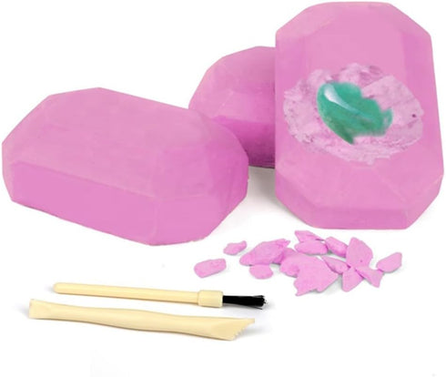 12-Pack Gem Digging Kit for Kids - Educational STEM Crystal and Mineral Excavation Science Toys