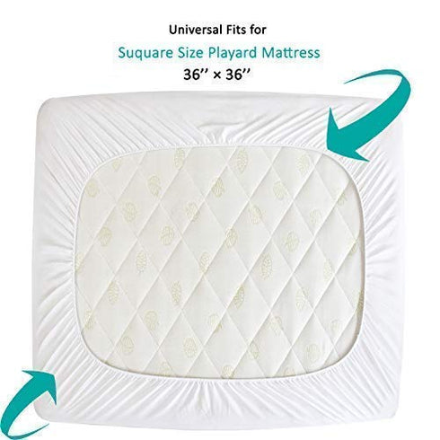 Room2 Playard Mattress Cover -for Square Play Yard, Perfect for New / TotBloc Portable Playard, Waterproof, Ultra Soft