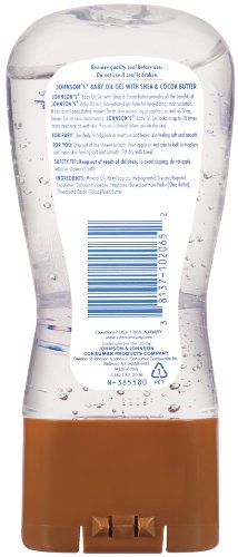 6.5 oz Johnson's Baby Oil Gel, Moisturizing Baby Massage Mineral Oil Enriched with Shea & Cocoa Butter, Dry Skin Relief
