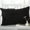 Travel Pillowcase Set of 2, 12x16 500 Thread Count Egyptian Cotton with Zipper Closer, Black Solid (Toddler Travel)