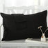 Travel Pillowcase Set of 2, 12x16 500 Thread Count Egyptian Cotton with Zipper Closer, Black Solid (Toddler Travel)