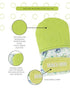Pack 2 0-3 Malarkey Kids Dinosaur Paw Teething Mitt - of Soothing Infant Mitten Pain Relief Prevent Scratches, Safe