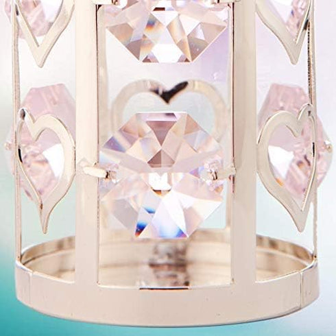 Matahi Silver Plated Crystal Studded Baby Bottle Ornament with Light Pink Crystals - Great Gift for Baby Shower, New