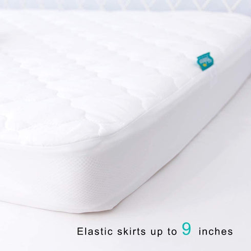 2 Pack 100% 52" 28" Crib Mattress Protector Sheets, Fitted Waterproof Mattress Pad Cover, Noiseless & Machine Wash