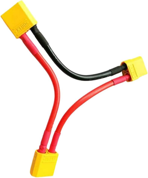1 Pair XT90 Male Female Plug and 2pcs XT90 Series Connector, 10CM 10AWG Silicone Cable for RC Battery Helicopter