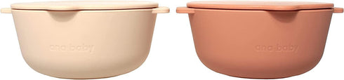 2 Pack Silicone Bowls with Lids: BPA Free, Safe for Dishwasher, Microwave, and Freezer for Babies