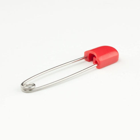 OsoCozy Diaper Pins, Red, Sturdy Stainless Steel with Safe Locking Closures, 2.875 Inch