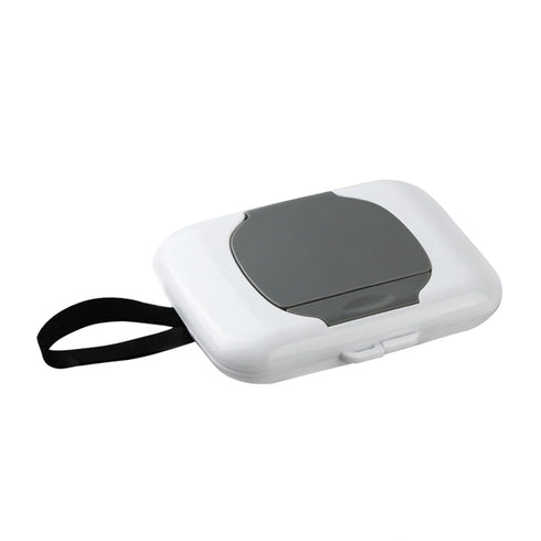 Jowxsx Grey Travel Wipe Holder Reusable, Wet Wipe Container Box Strollers, Hanging Dispensers