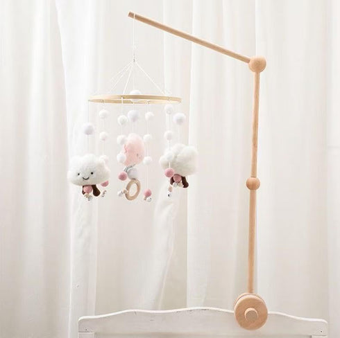 PandaEar Baby Crib Mobile Arm, Beech Wooden Mobile Holder with Anti-Slip Attachment, Baby Mobile Hanger for Crib