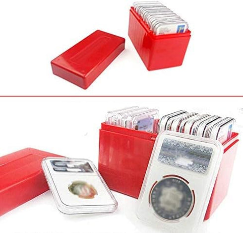 Acxico 1Pcs 10 Coin Slabs Capacity Holder, Slab Storage Box Case for PCGS NGC PCCB PMG
