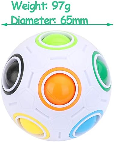 TANCH Magic Rainbow Ball Puzzle Cube | Fidget Stress Relief Ball | Brain Teasers Games Toys for Kids Adults (12 Holes)