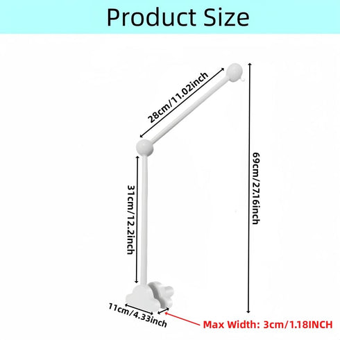 Arm,27.2 Inches Baby Crib Mobile Wooden Baby Mobile Hanger for Crib,Adjustable Mobile Arm for Crib Cot Bed Bassinet