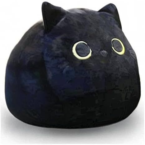 Black Cat Stuffed Animal Plush Toy, Creative Cat Shape Soft Pillow for Girlfriend, Kids & Baby Girls (40cm/15.7in)
