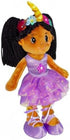 June Garden 14" Ballerina Rag Doll Ella, Plush Soft Doll for Little Girls in Purple Dress