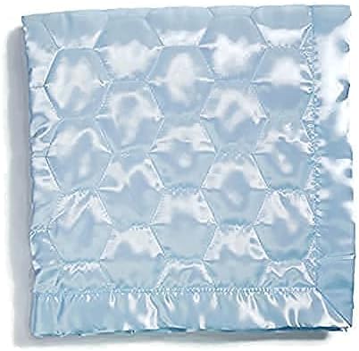 Heavens Cuddles 48"x36" Quilted Satin Baby Blanket (Light Blue)